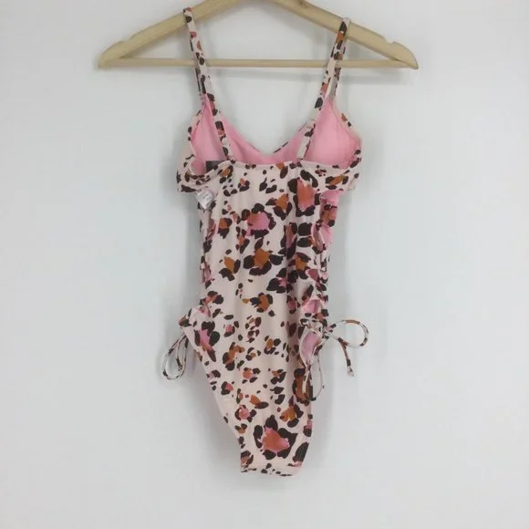 Hula Honey Pink Leopard Swimsuit Size Extra Small XS One Piece Animal Print NEW - Picture 4 of 9